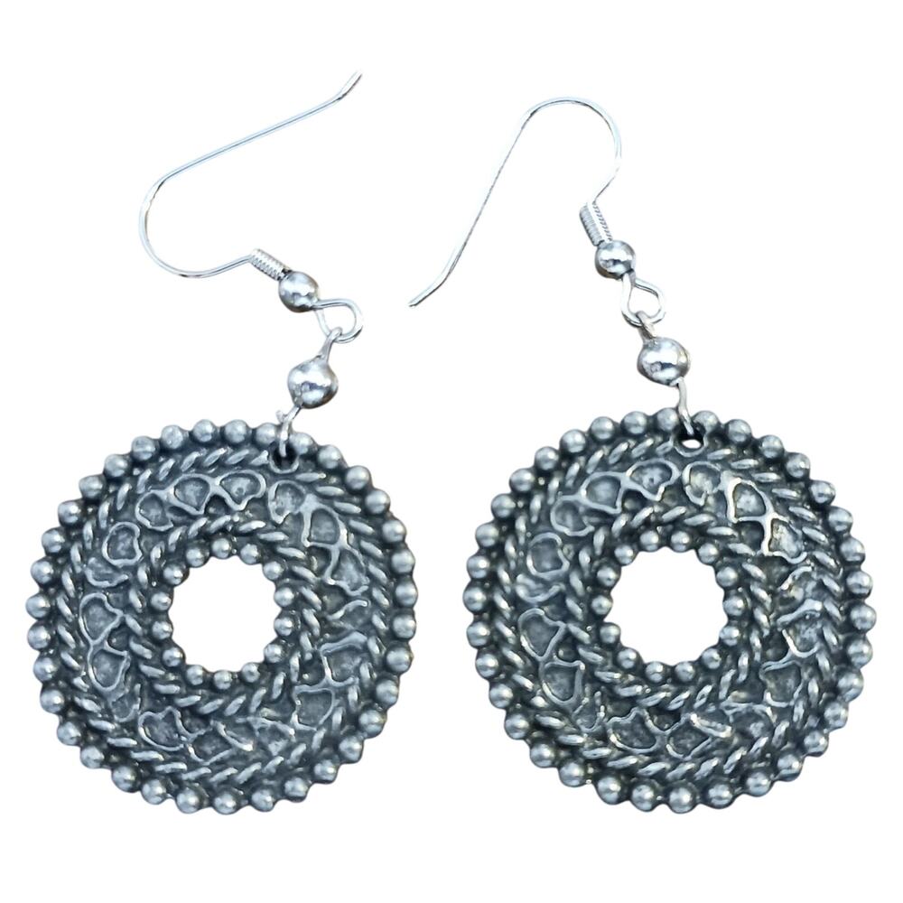 Handcrafted Disc Beaded Dangle Drop Earrings Womens Costume Jewelry
